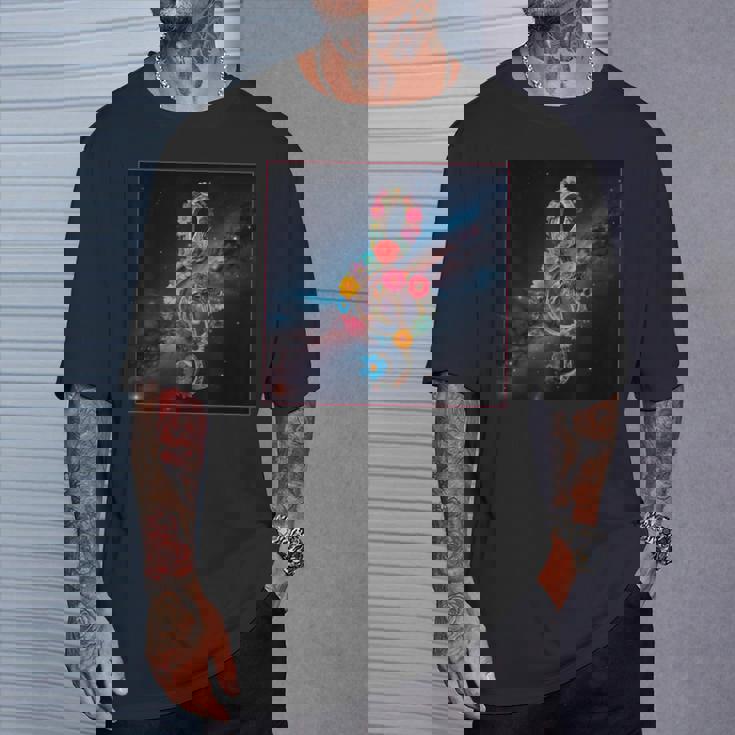 花 高音記号 銀河 宇宙 天の川 Tシャツ 彼への贈り物