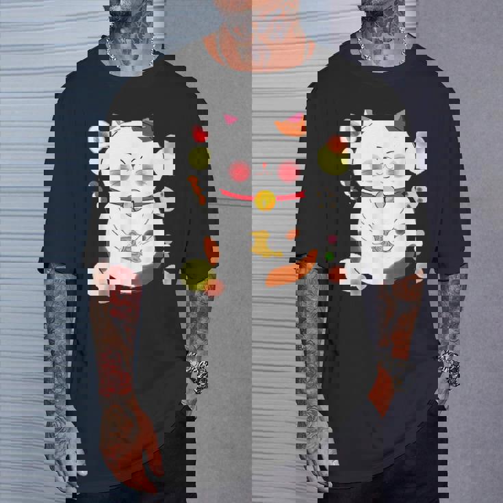 花より団子猫 Cat 猫 メンズ レディース ペット 動物 和風 キャラt Tシャツ 彼への贈り物