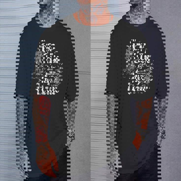 落ち着いてハレクリシュナを唱えろ Tシャツ 彼への贈り物