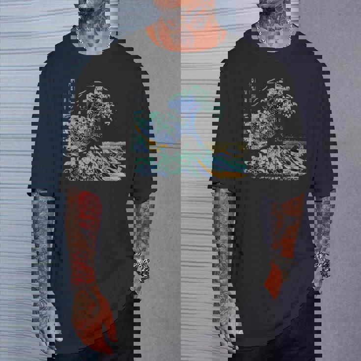 葛飾 北斎 神奈川沖浪裏 有名なヴィンテージアート スタイリッシュ Great Wave Hokusaitylish Tシャツ 彼への贈り物