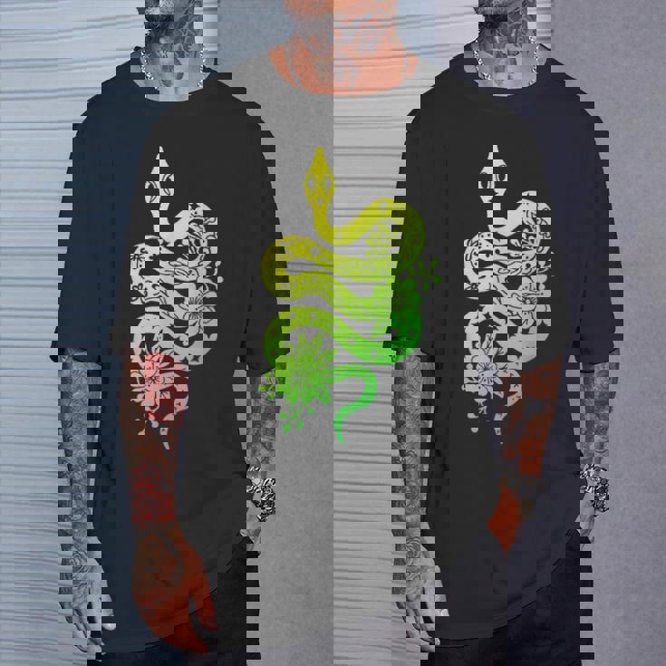 蛇 蛇 花 動物園 日帰り旅行 男性 女性 キッズ Tシャツ 彼への贈り物