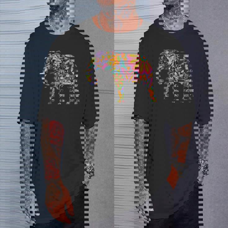 象 カラフル 象 絵画 レディース メンズ Tシャツ 彼への贈り物