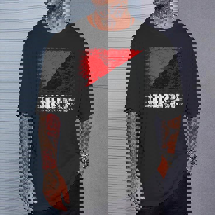 赤黒アナーキーフラッグtシャツ Tシャツ 彼への贈り物