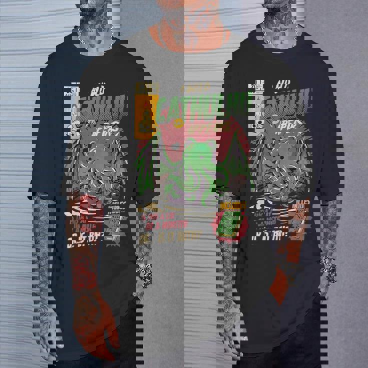 野生のカトゥルフが現れる猫か怪物か変な猫-クトゥルフ Tシャツ 彼への贈り物