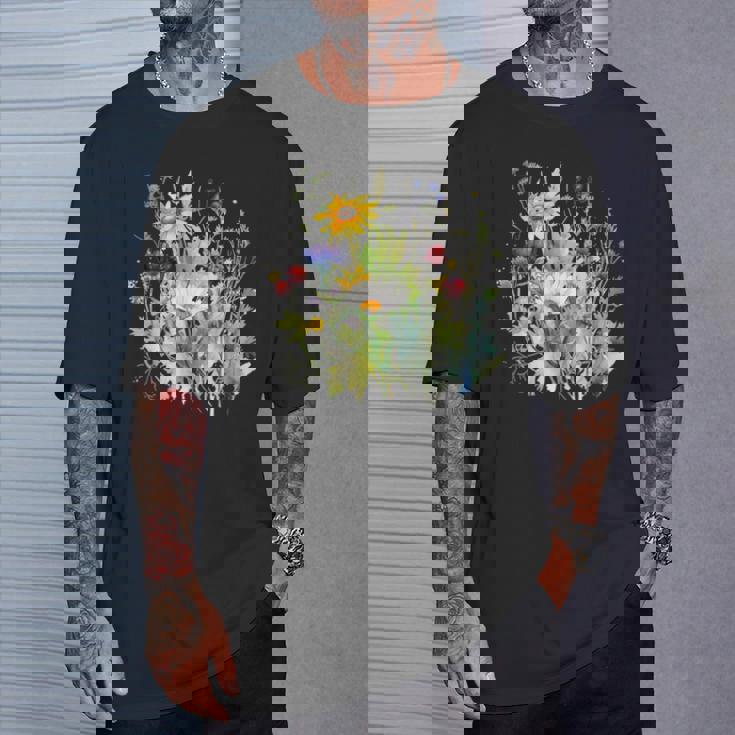 野生の花 ボタニカル 花 自然 ヴィンテージ フローラル グラフィック Tシャツ 彼への贈り物