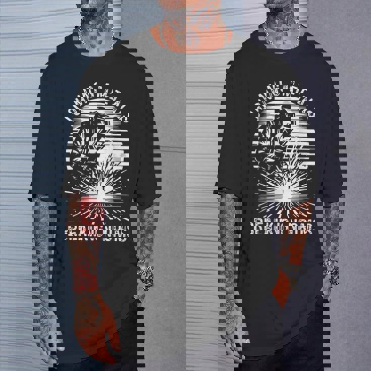 金属の接合 常識を打ち破る 溶接工 仕事 溶接 Tシャツ 彼への贈り物