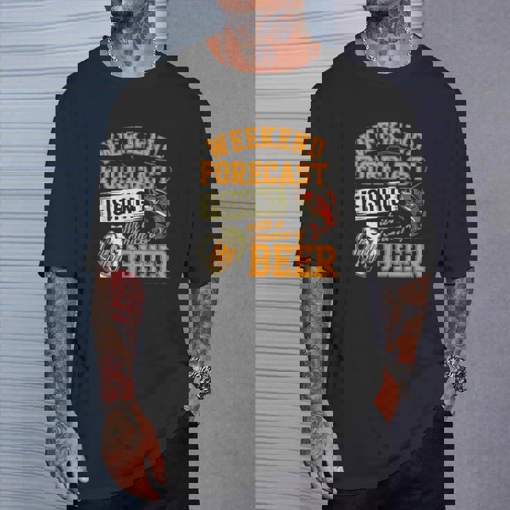 釣り人のための面白い釣りとビールの週末予報 Tシャツ 彼への贈り物