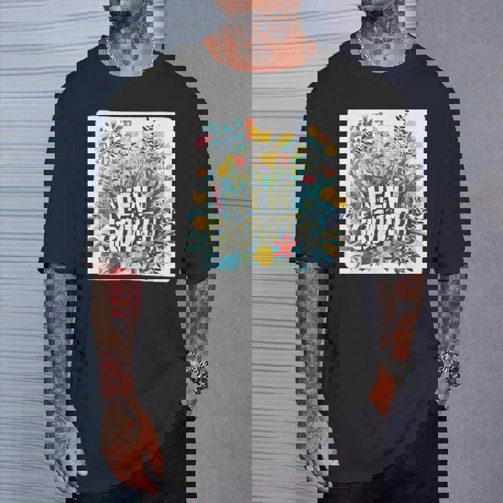 開花した外観のためのかなり新しい成長スタイル Tシャツ 彼への贈り物