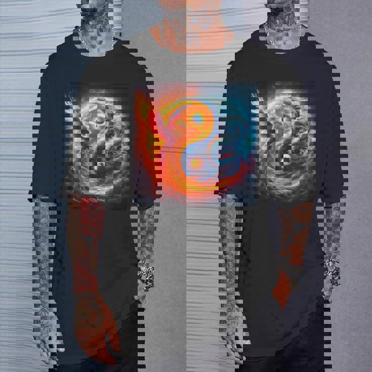 陰陽鳳凰と日本龍 Tシャツ 彼への贈り物