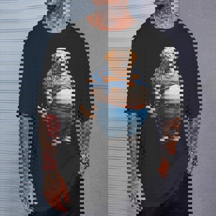 陽気なチャンキーラブラドールレトリバーtシャツ 太った犬愛好家向け Tシャツ 彼への贈り物