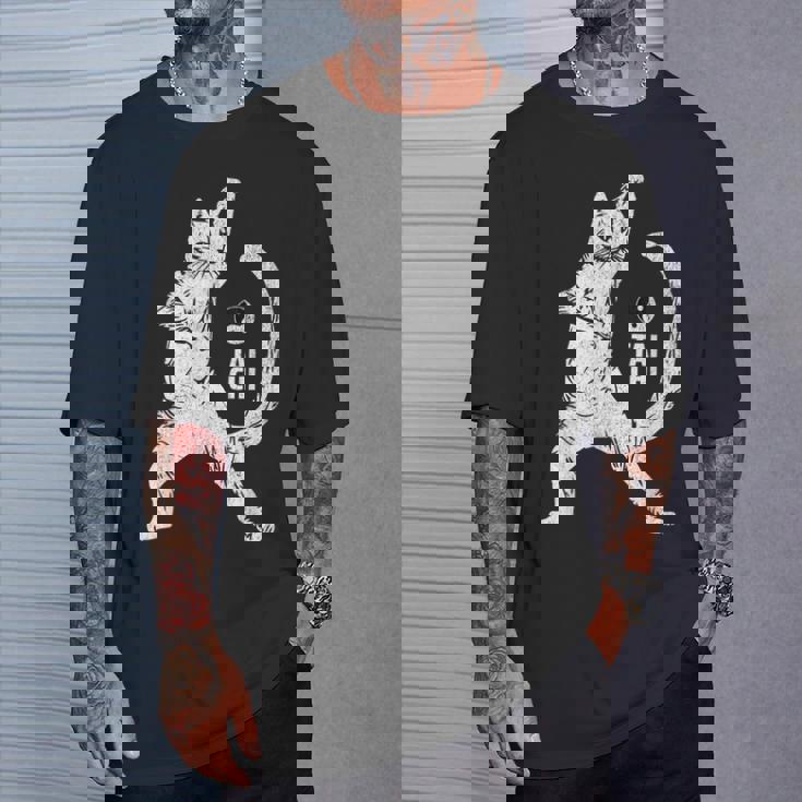 陽気な猫 太極拳ポーズ 格闘技 陰陽バランス Tシャツ 彼への贈り物