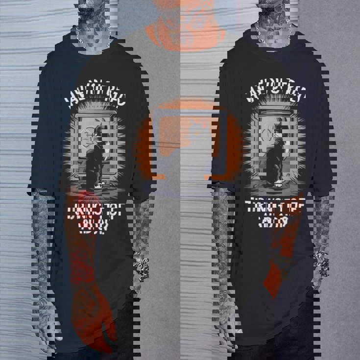 電源を切ってオンにしてみましたか猫が大好きなitコンピューター Tシャツ 彼への贈り物