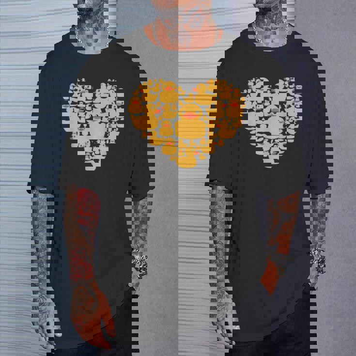 面白い ラバーダック ギフト メンズ レディース クールラバー アヒル ハート Tシャツ 彼への贈り物