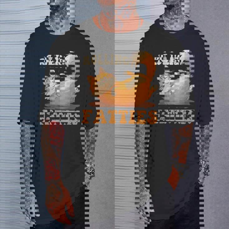 面白い 猫 ローリング ファティ 男女兼用 猫 Tシャツ 彼への贈り物