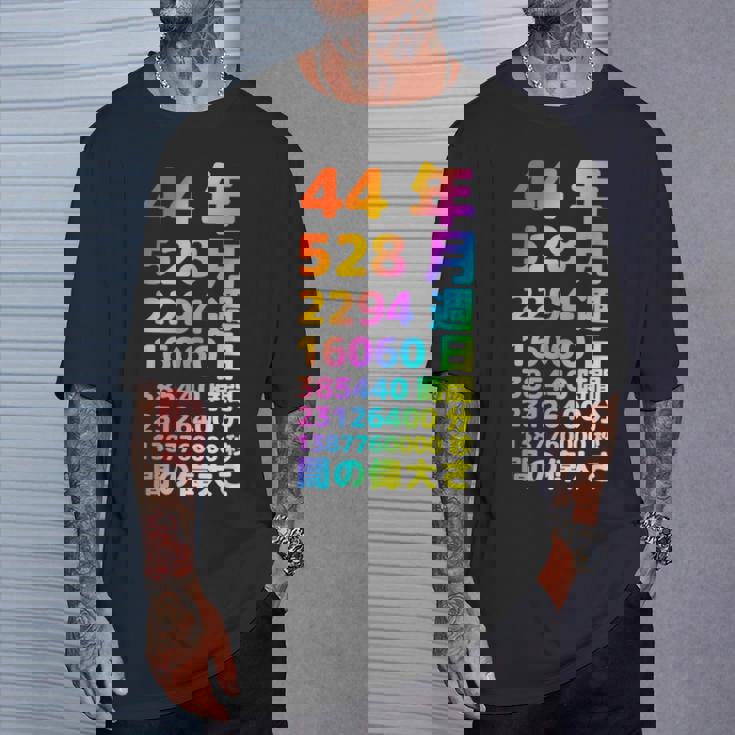 面白い44歳の誕生日の古いメーター 面白い44歳のギフト 女性 男性 面白い電卓 44歳の誕生日のギフト Tシャツ 彼への贈り物