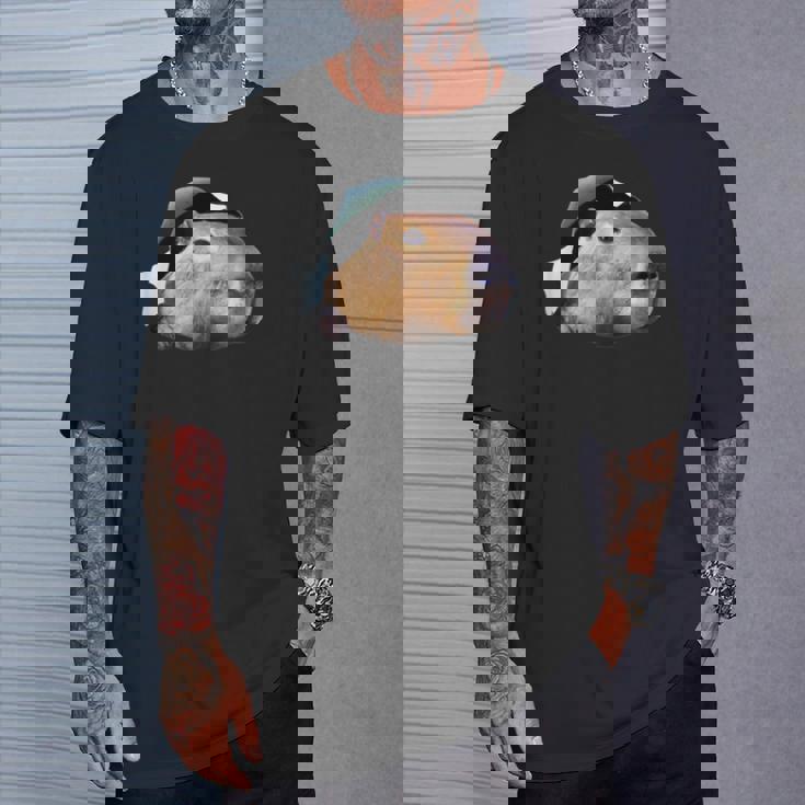 面白いtシャツ カピバラ メンズ げっ歯類 グッズ かわいい おもしろ 面白い 服 ネタ 動物 Tシャツ 彼への贈り物