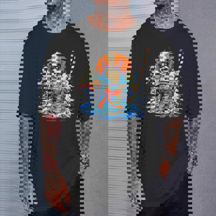 面白いtシャツ キャバリア 浮世絵 イヌ わんこ メンズ 犬好き グッズ おもしろ 面白い 服 ネタ わんこ Tシャツ 彼への贈り物