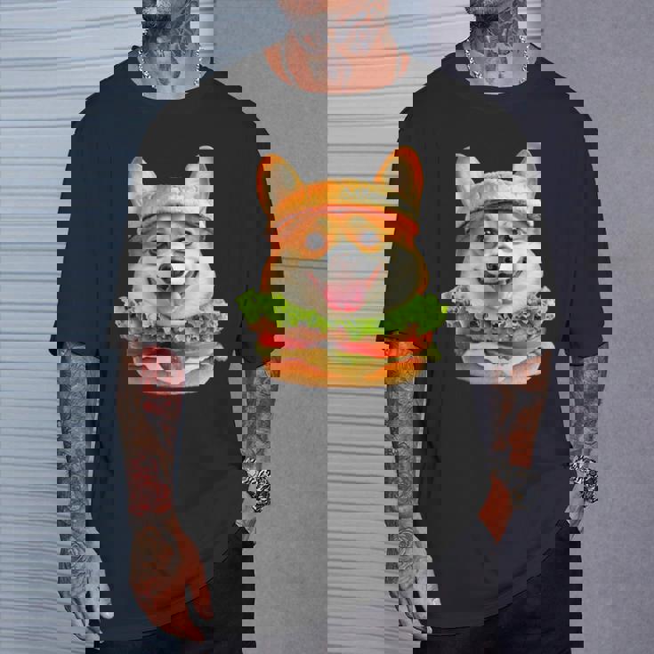 面白いtシャツ コーギー 犬 ハンバーガー メンズ 犬好き グッズ かわいい おもしろ 面白い 服 ネタ Tシャツ 彼への贈り物