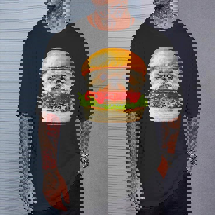 面白いtシャツ シーズー 犬 ハンバーガー メンズ 犬好き グッズ かわいい おもしろ 面白い 服 ネタ Tシャツ 彼への贈り物