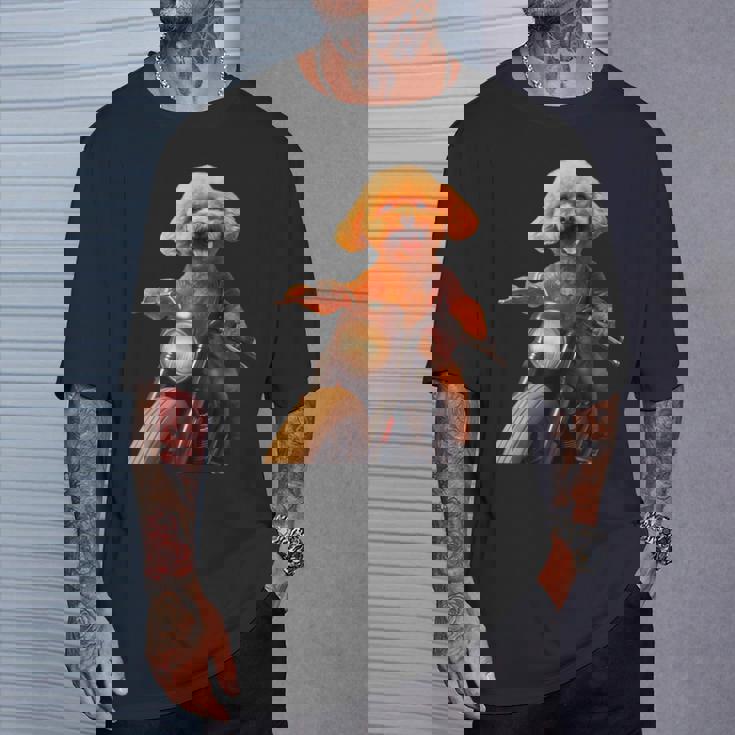 面白いtシャツ トイプードル バイク イヌ メンズ 犬好き グッズ かわいい おもしろ 面白い 服 ネタ Tシャツ 彼への贈り物