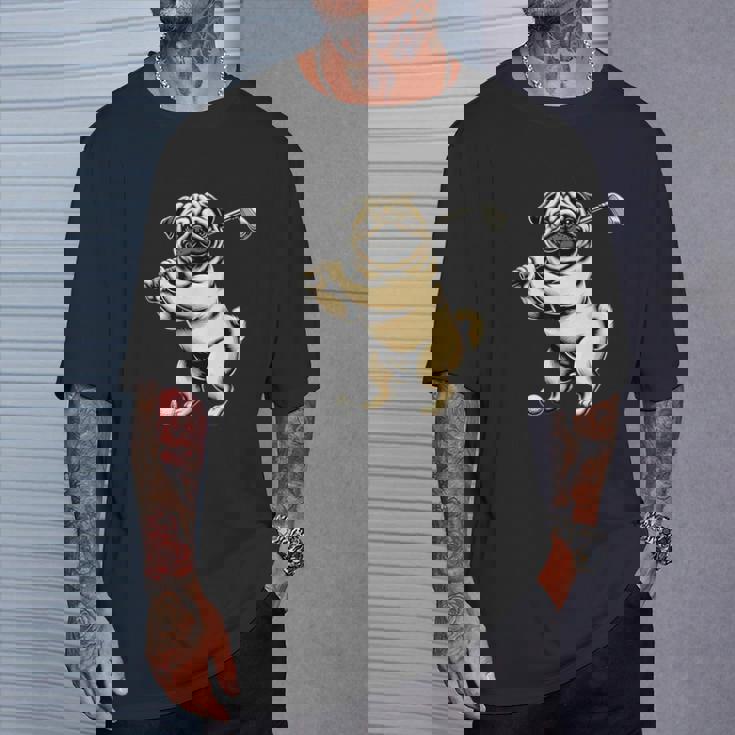 面白いtシャツ パグ ゴルフ イヌ わんこ メンズ 犬好き グッズ かわいい おもしろ 面白い 服 ネタ Tシャツ 彼への贈り物