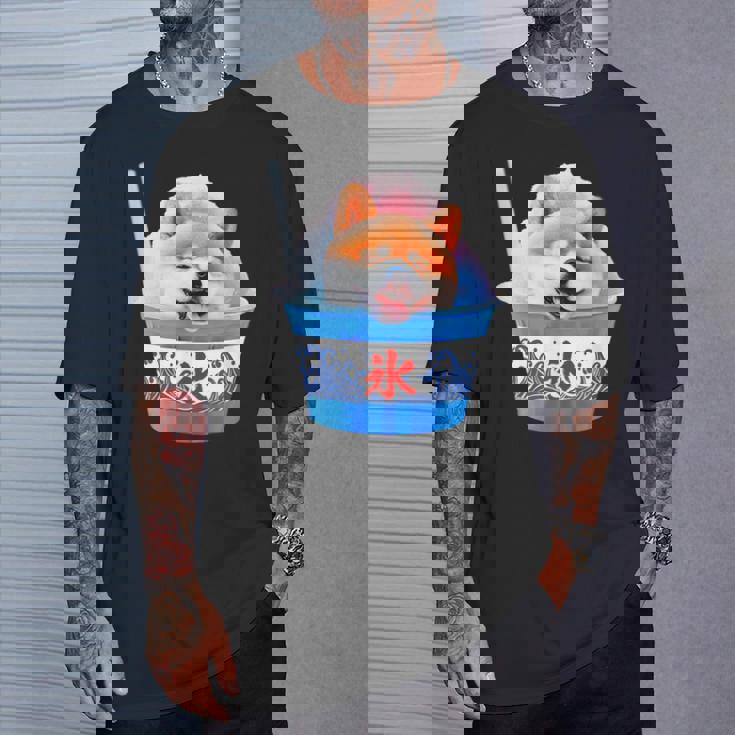 面白いtシャツ 柴犬 かき氷 イヌ わんこ メンズ 犬好き グッズ かわいい おもしろ 面白い 服 ネタ 夏 Tシャツ 彼への贈り物