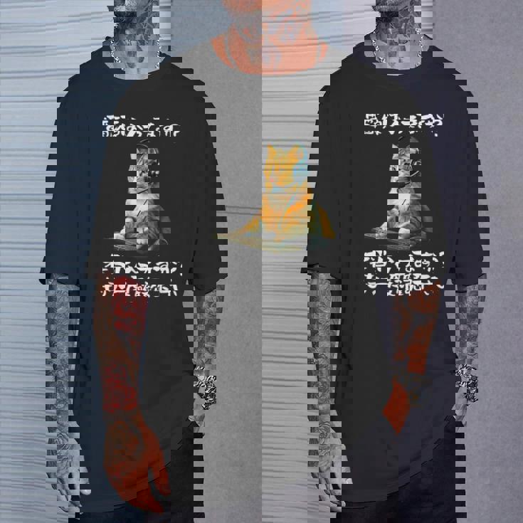 面白いtシャツ 猫 ネコ メンズ 猫好き グッズ おもしろ 面白い 服 ネタ 猫の下僕 ヘルプデスク Tシャツ 彼への贈り物