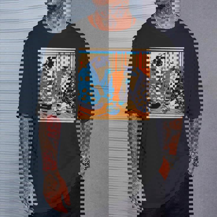 面白いtシャツ 猫 ネコ 酒 メンズ 猫好き グッズ おもしろ 面白い 服 ネタ にゃんこ 猫の下僕 浮世絵 Tシャツ 彼への贈り物