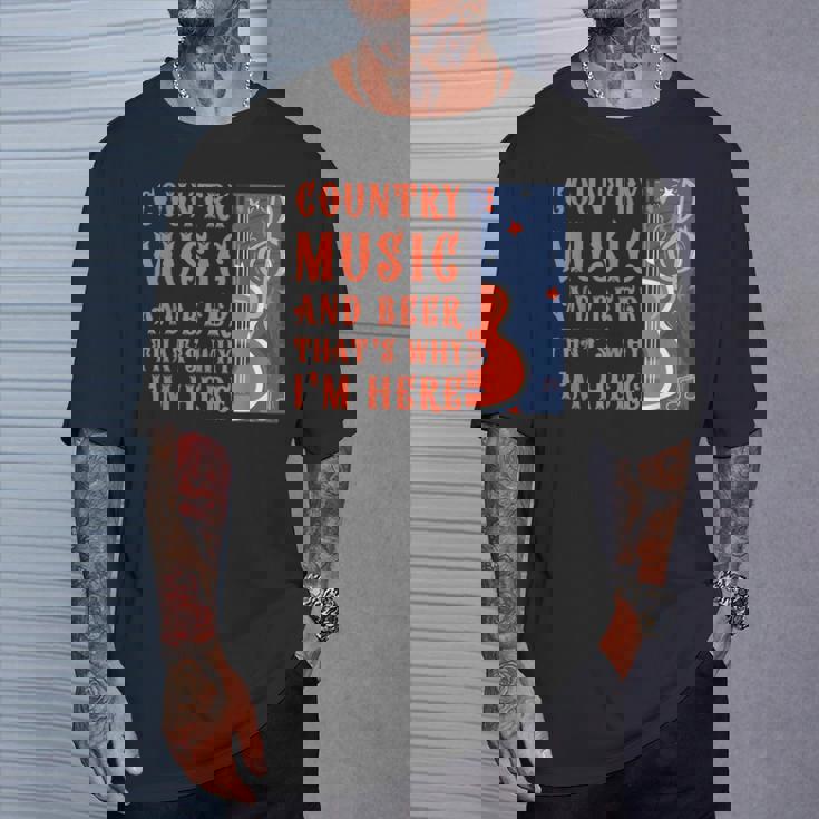 面白いカントリーミュージック&ビール音楽祭 アコースティックギター Tシャツ 彼への贈り物