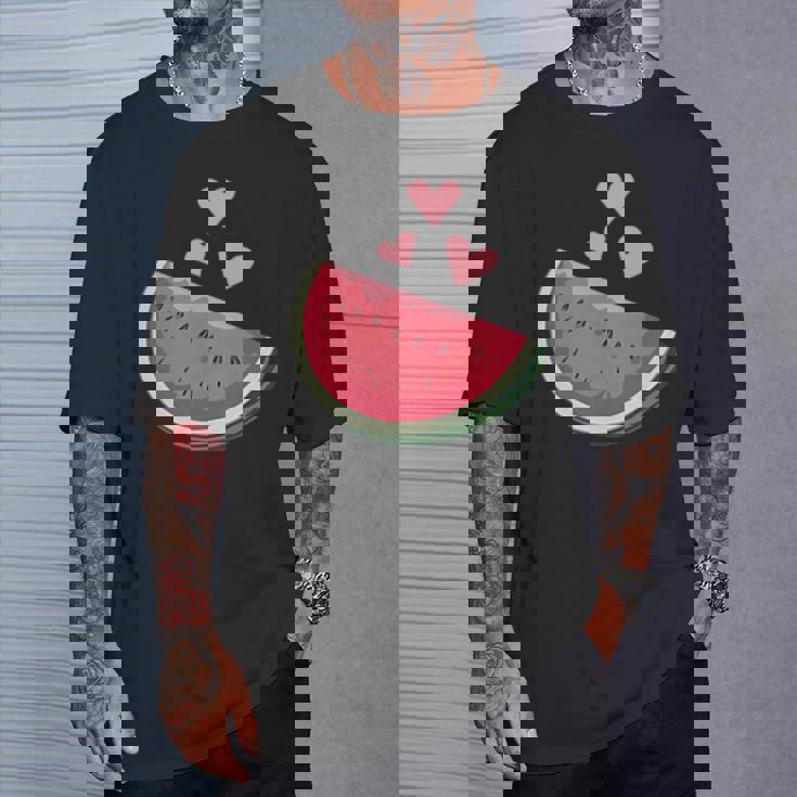 面白いスイカ ハワイアンビーチバケーション ラブスイカ Tシャツ 彼への贈り物