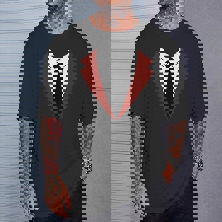 面白いバーガンディレッドタキシードバーテンダータキシードクリスマス Tシャツ 彼への贈り物