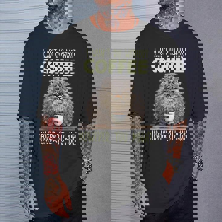 面白いパラス キャット コーヒー ドリンカーコーヒー愛好家 マヌルネコ Tシャツ 彼への贈り物