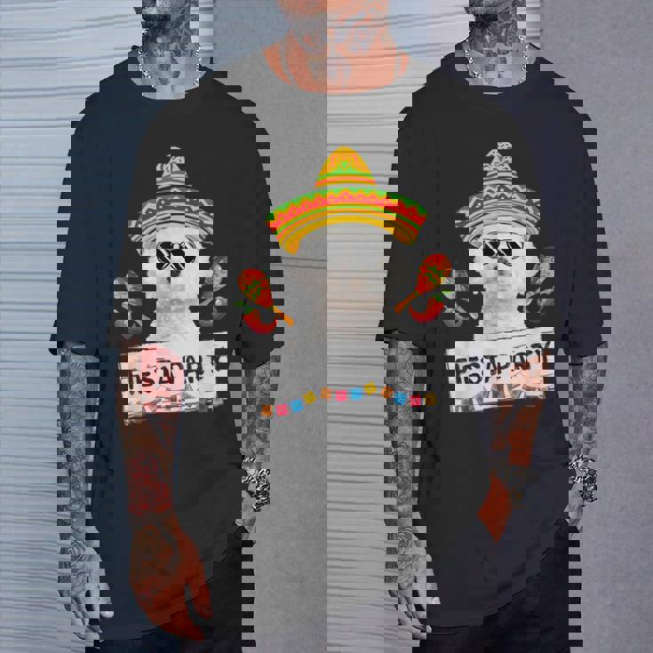 面白いパーティー かわいいビション・フリーゼ ソンブレロ サングラス Tシャツ 彼への贈り物