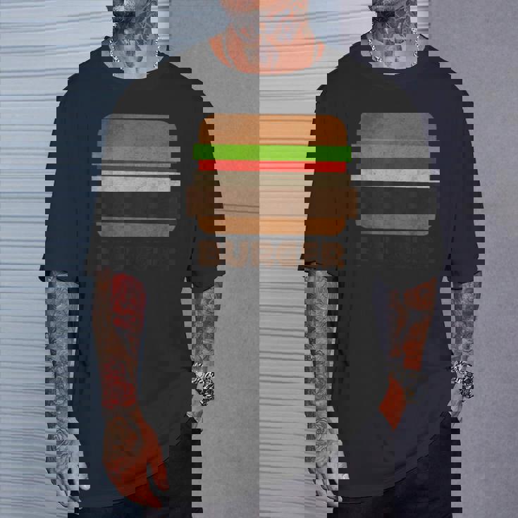 面白いフードハンバーガーのグラフィック。男性と男の子用。 Tシャツ 彼への贈り物