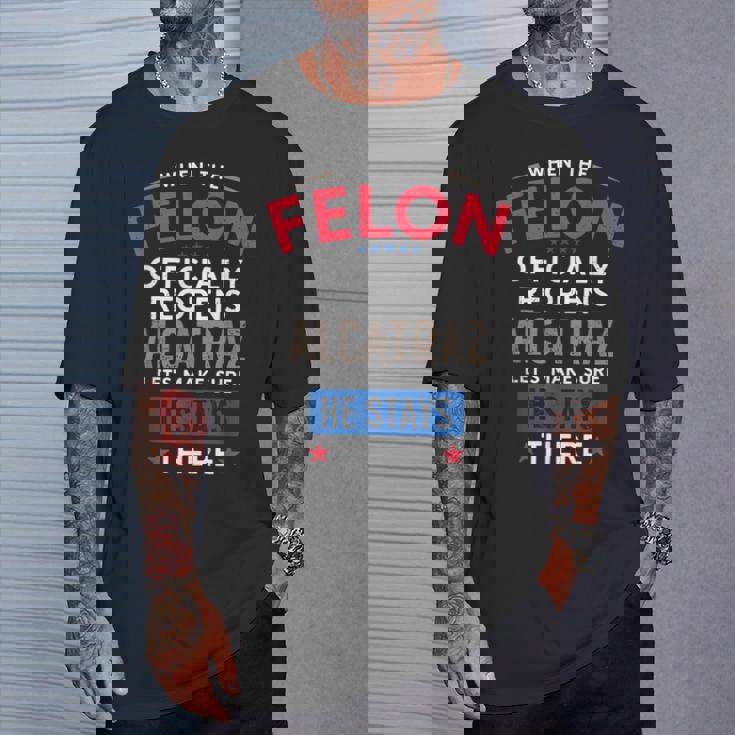 面白い反トランプ・フェロン・アルカトラズ Tシャツ 彼への贈り物