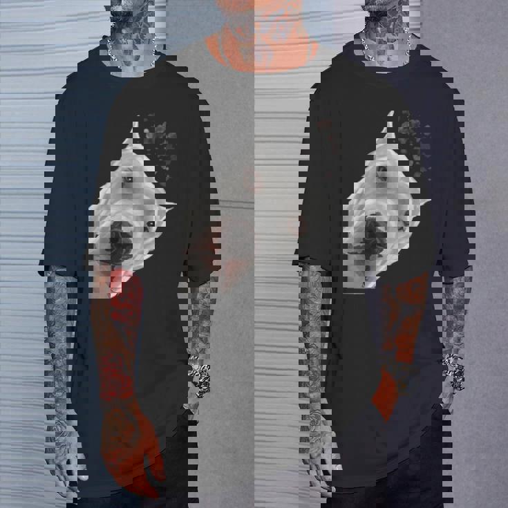 面白い好奇心旺盛な犬ドゴアルヘンティーノ Tシャツ 彼への贈り物