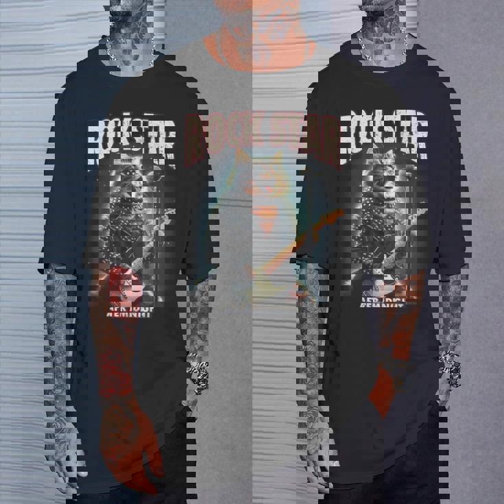 面白い猫 ギタリスト エレクトリックギター ロックスター 猫 Tシャツ 彼への贈り物