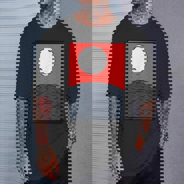 面白デザイン制作クラブオリジナルデザイン注目度no1日本のカルタ 花札 月 Tシャツ 彼への贈り物