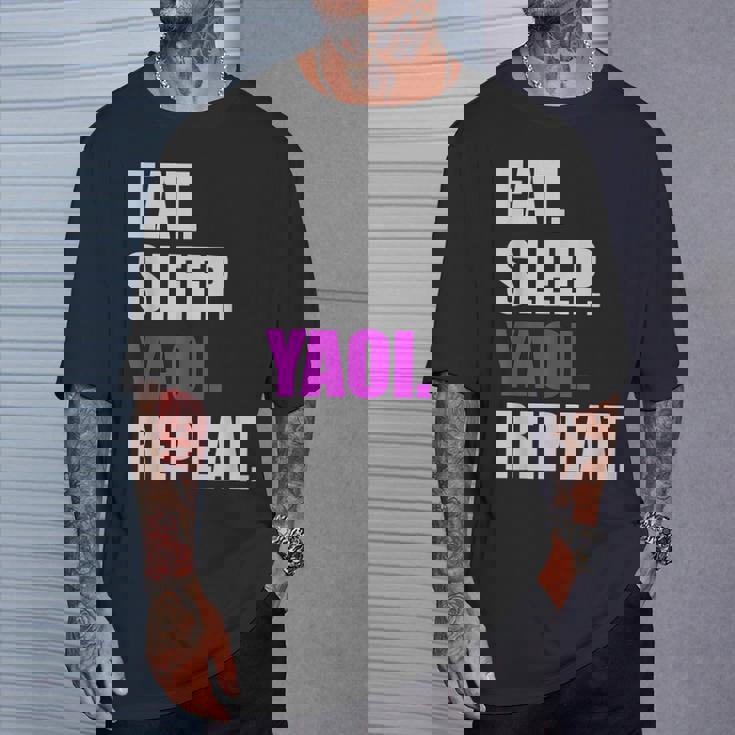 食べて寝てヤオイリピートヤオイボーイの恋愛漫画 Tシャツ 彼への贈り物