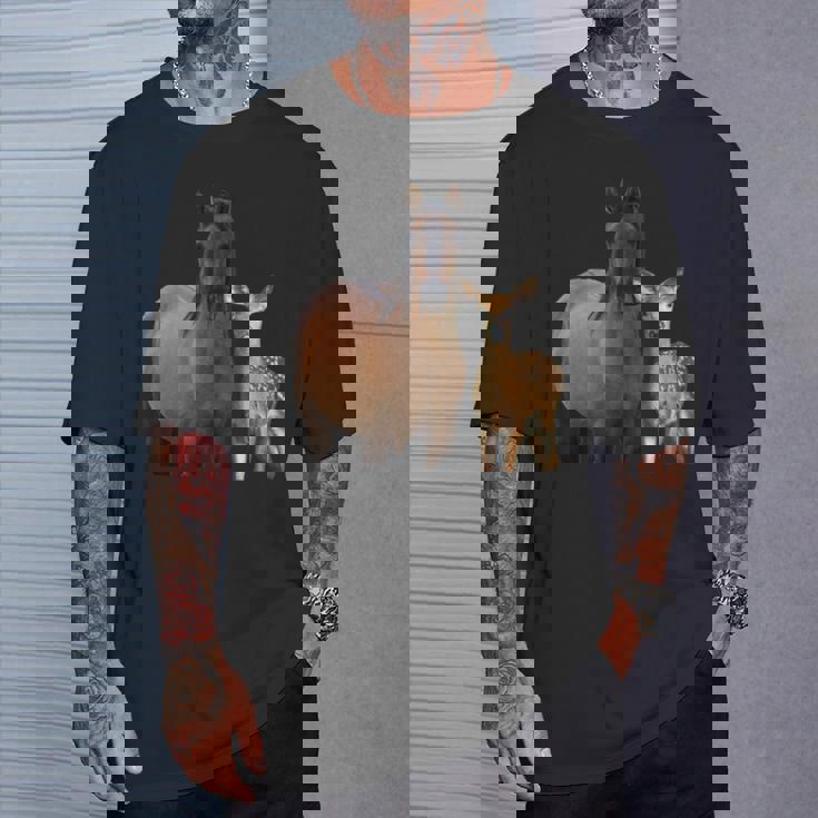 馬 鹿 面白いtシャツ バカ メンズ おもしろ 面白い 服 オリジナル おもしろグッズ ネタ 動物 ウマ シカ Tシャツ 彼への贈り物