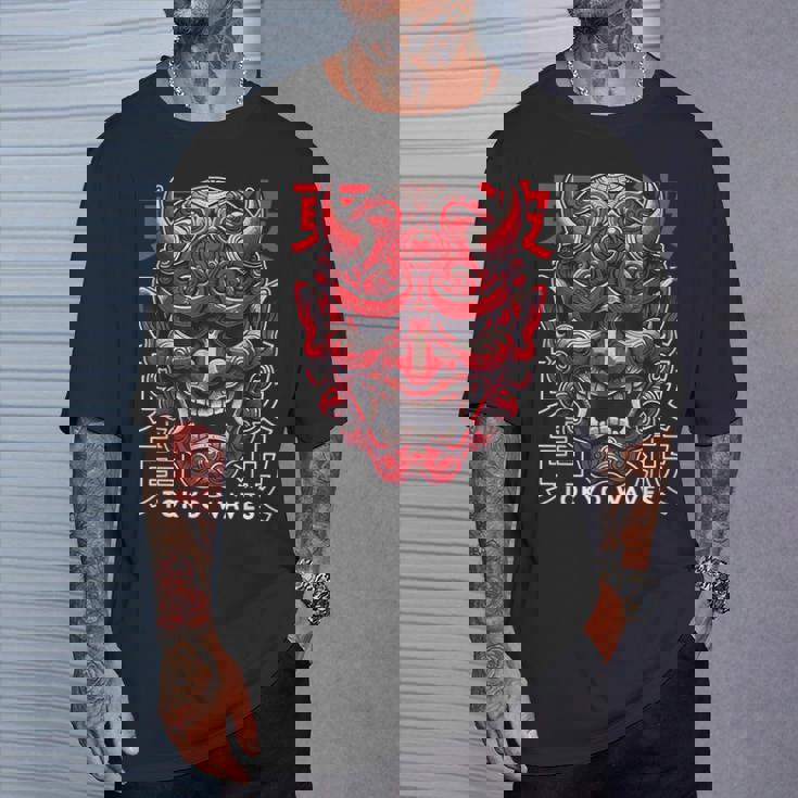 鬼マスク フェイス 妖怪 悪魔 般若 日本 鬼マスク Tシャツ 彼への贈り物