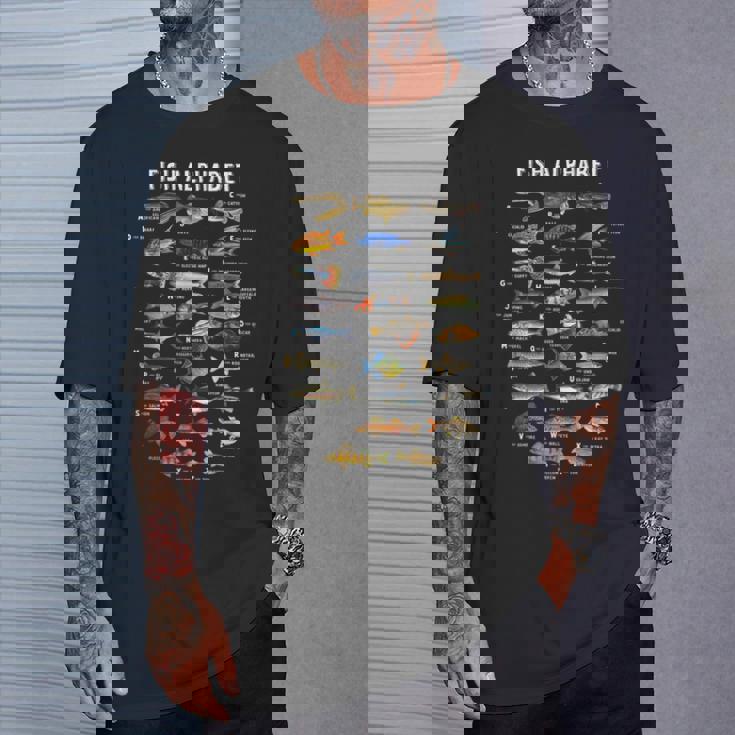 魚 アルファベット 教育 淡水 種 釣り Tシャツ 彼への贈り物