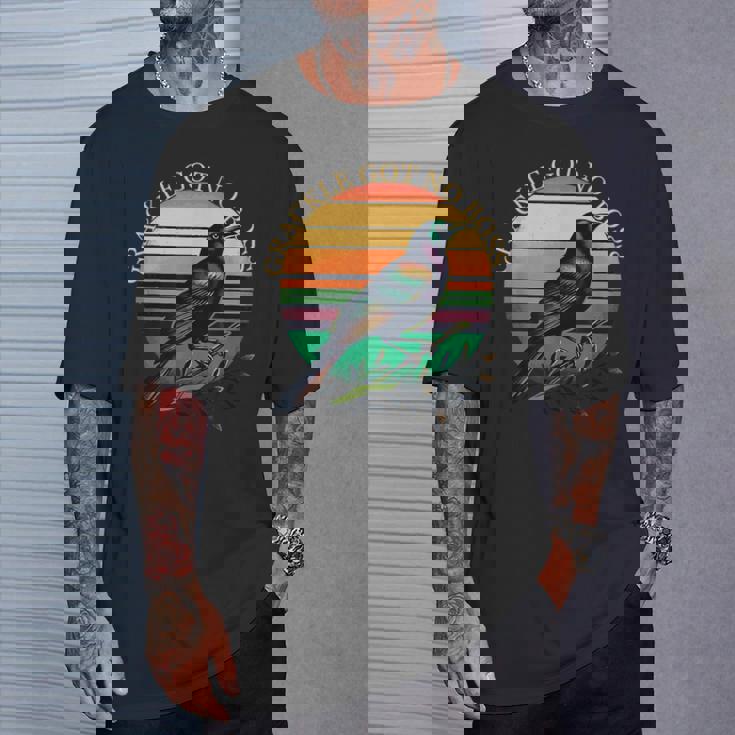 鳥 グラフィック グラックル 鳥の恋人 グラックル Got No Boss Tシャツ 彼への贈り物