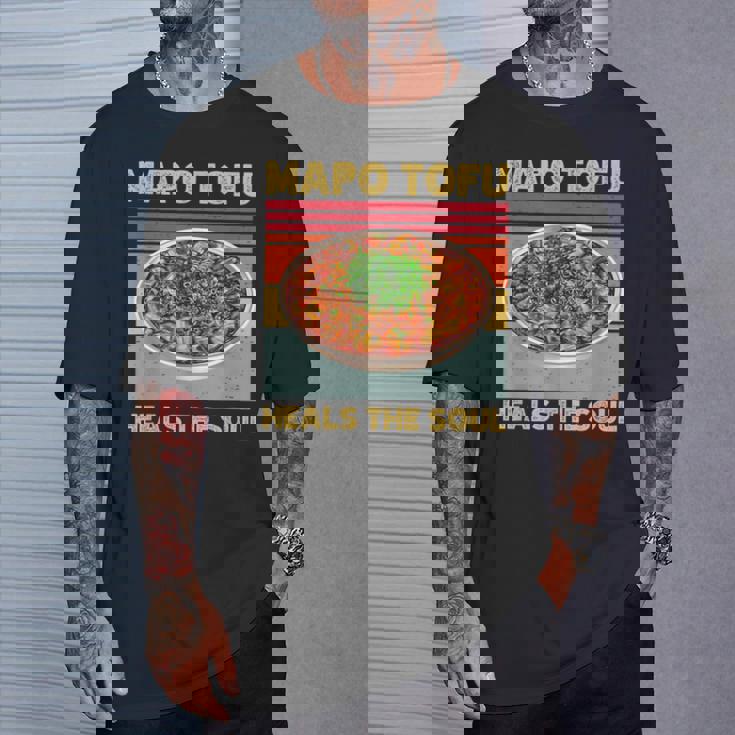 麻婆豆腐 魂を癒す 中華料理 ファン 面白い レトロ Tシャツ 彼への贈り物