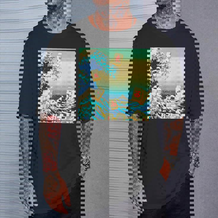 麻雀 おもしろ グッズ 服 筆文字 面白いtシャツ 文字入り 面白い 文字 ネタ メンズ 葛飾北斎 浮世絵 風 Tシャツ 彼への贈り物