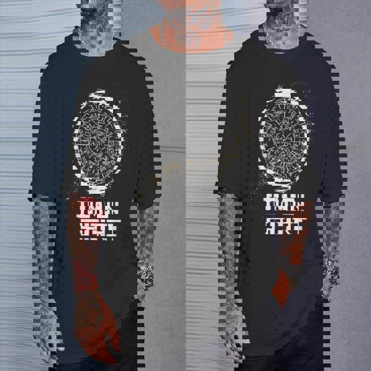 龍体文字 フトマニ図 神代文字 龍神様 縄文 ハニワ かっこいい 開運 言霊 お守り Tシャツ 彼への贈り物