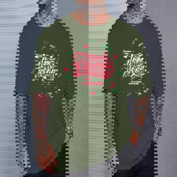 Happy Holiday And Merry Christmas Quote Festive Greetings Tシャツ 彼への贈り物