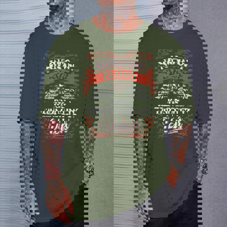 Norton Blood Run Through Myeins Family Christmas Tシャツ 彼への贈り物