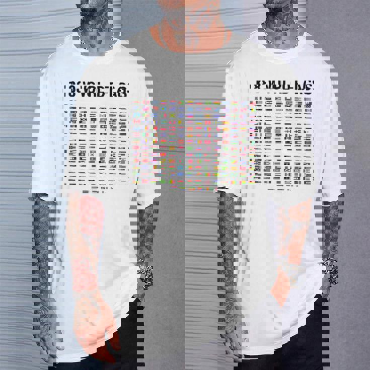 188 世界の国旗 世界の国旗 世界地図 Tシャツ 彼への贈り物