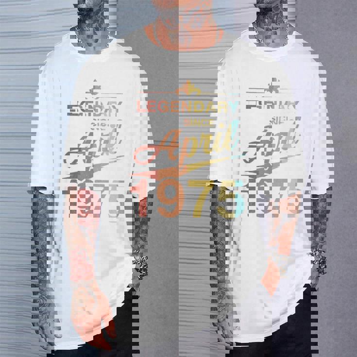 50Th Birthday 1975年4月生まれ 50歳 ヴィンテージ 長袖tシャツ Tシャツ 彼への贈り物